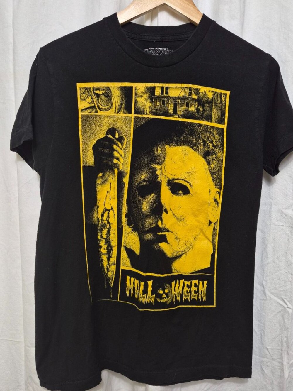 John Carpenter's Halloween Black Medium Scary Movie Michael Myers Tee